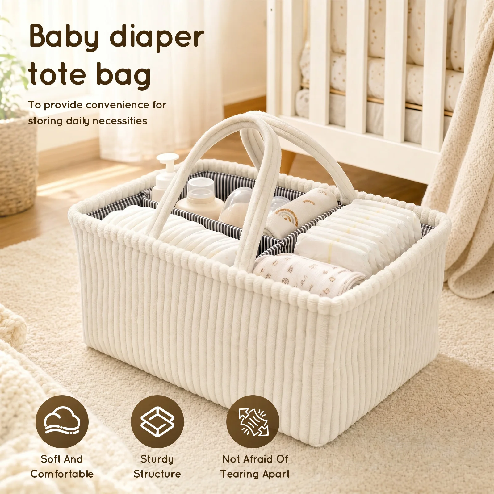 Baby Diaper Caddy Organizer Fo - Baby Products Basket ulasan dan harga