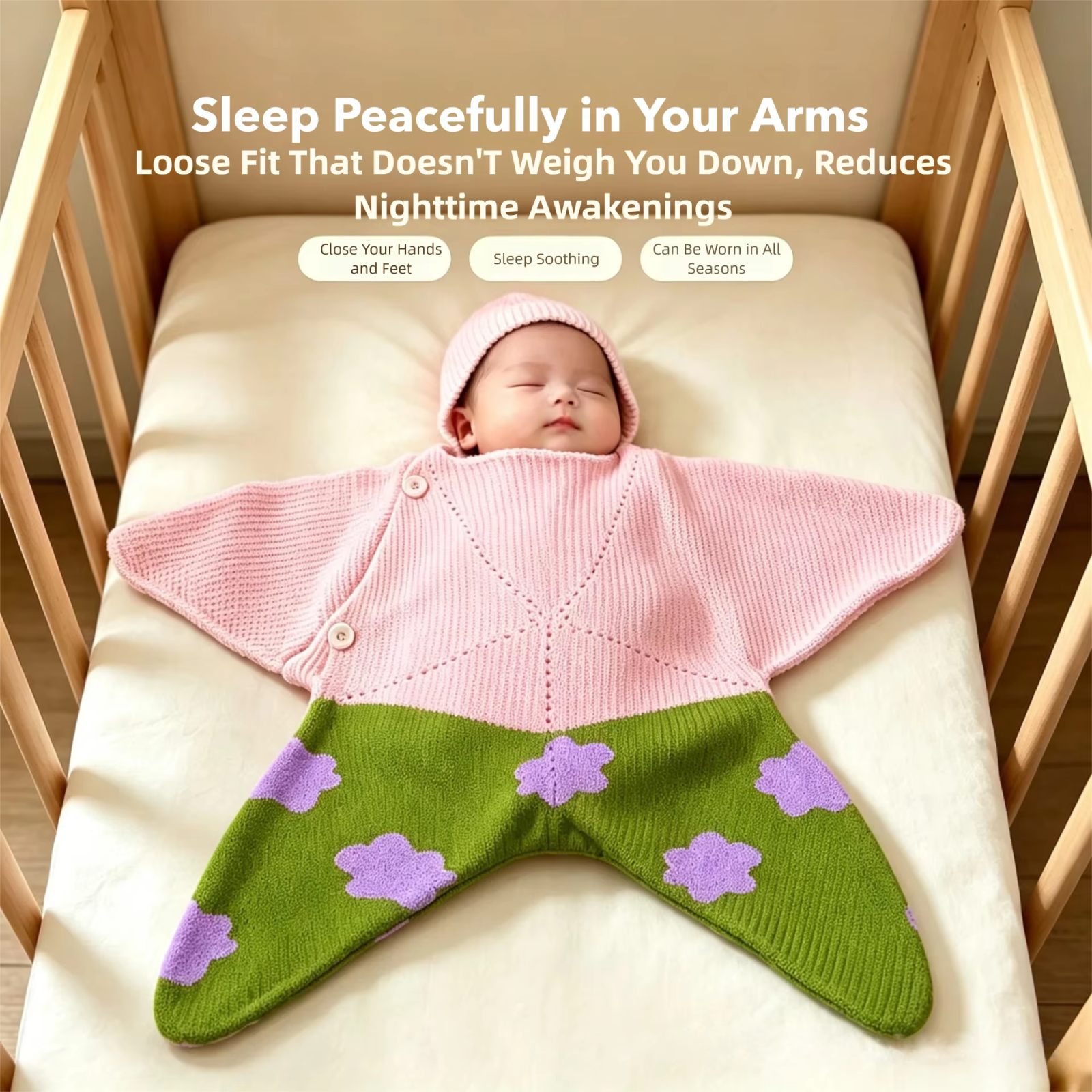 Baby Swaddle Blanket Knitted S - Baby Sleep Sack ulasan dan harga